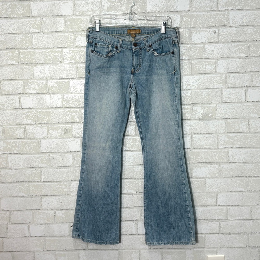 Vintage Abercrombie Y2K Flare Low Rise Jeans Size 6S Light Wash Madison Bootcut